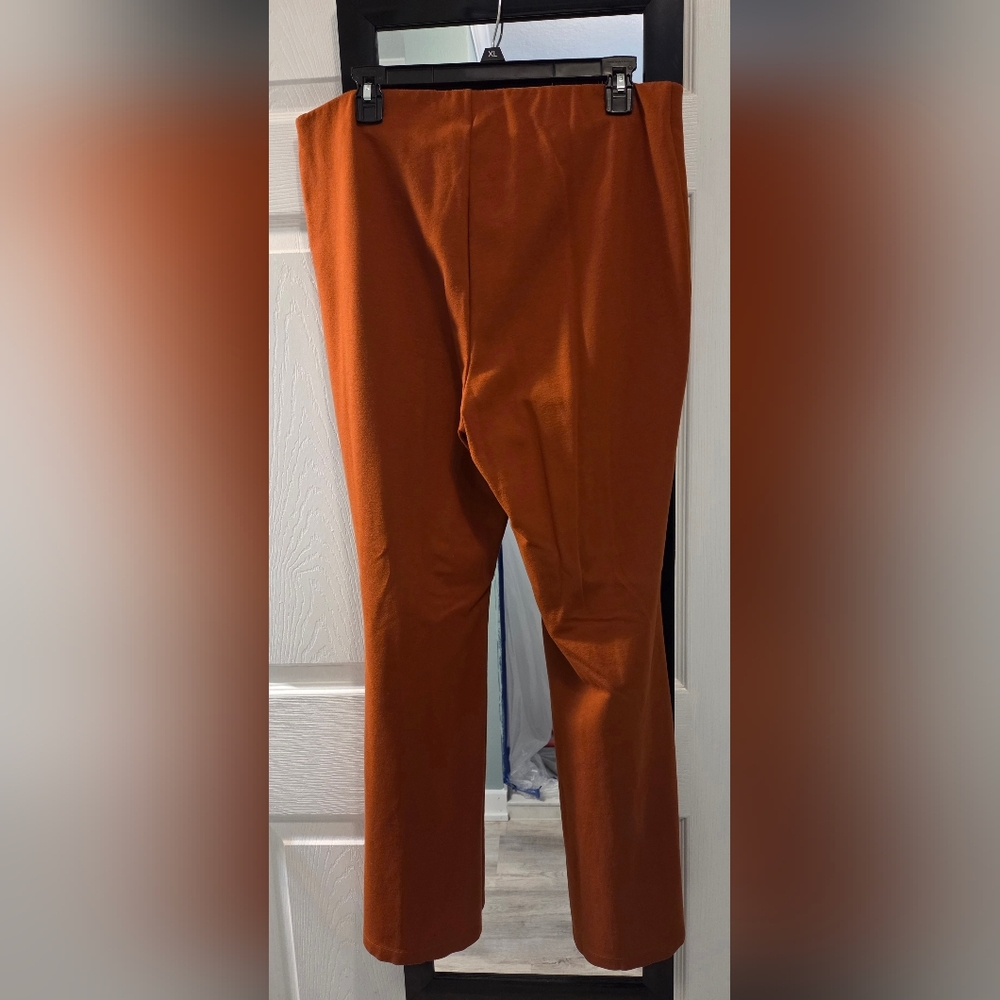 Rust/Orange Flared Pull-on Pants - Picture 4 of 5